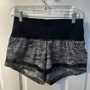 lululemon athletica Women’s Black and White Athletic Shorts